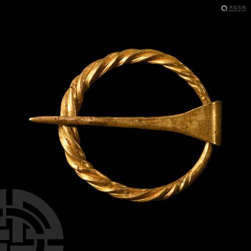 Viking Age Twisted Gold Annular Brooch