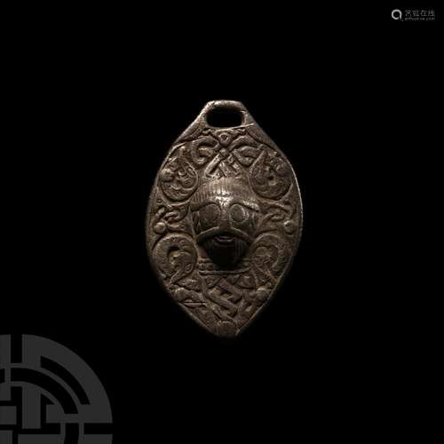 Viking Silver Urnes Style Rattle Pendant