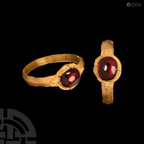 Medieval Gold Ring with Garnet