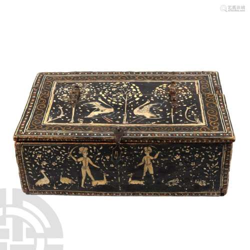 Indo-Portuguese Painted Wooden Box