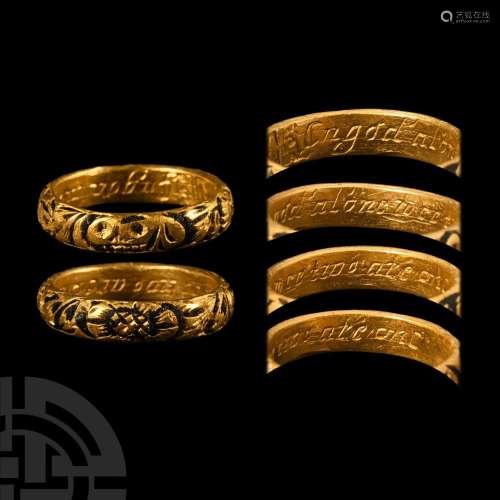 Post Medieval Gold Memento Mori Ring with Inscribed Posy ...