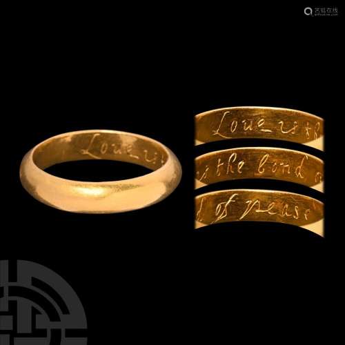 Heavy Post Medieval Gold 'Love Is The Bond Of Pease'...