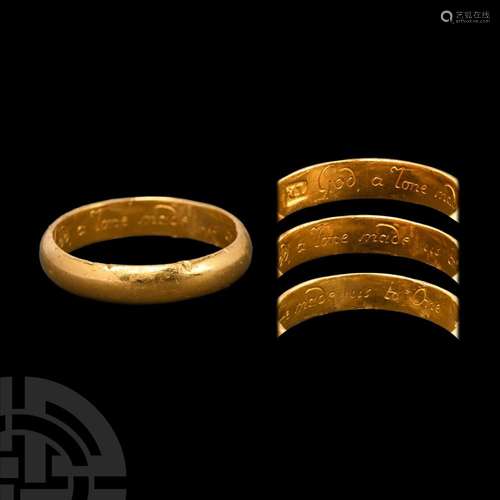 Large Post Medieval 'God a Lone Made us to One' Gold...