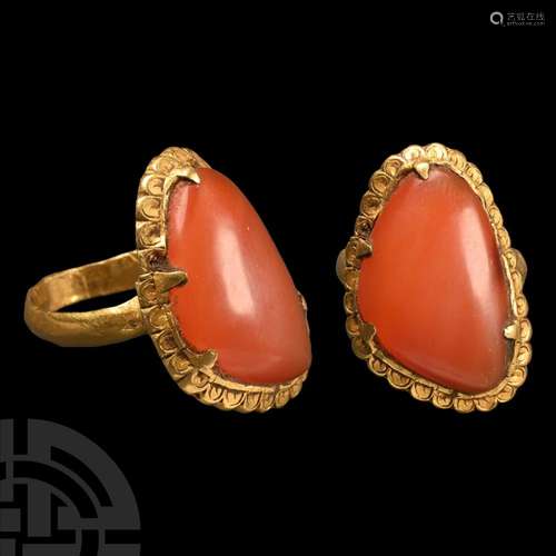 Post Medieval Gold Ring with Carnelian Cabochon