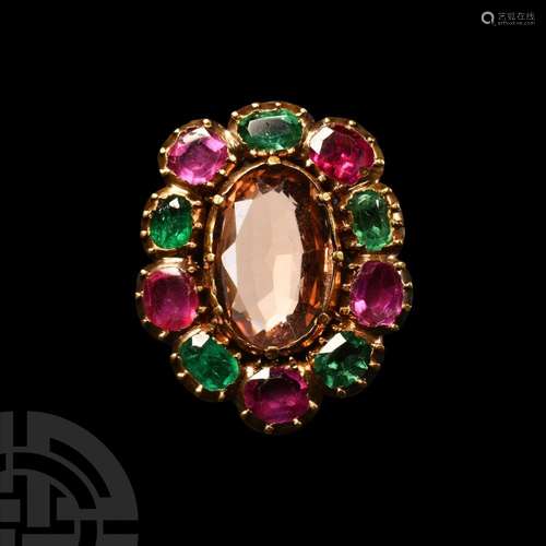 Post Medieval Gold And Gemstone Brooch