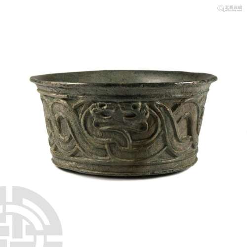 Bactrian Stone Bowl with Snakes