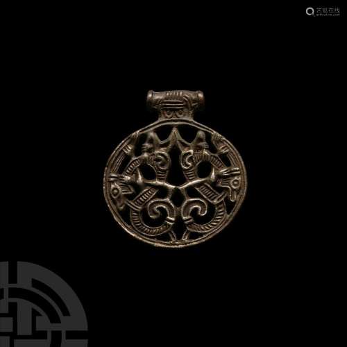 Viking Age Silver Gripping Beasts Pendant