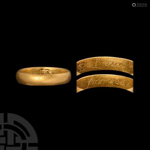 Large Post Medieval 'Love for Ever' Gold Posy Ring