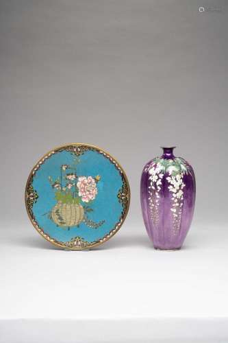 TWO JAPANESE CLOISONNE PIECES MEIJI OR LATER, 20TH CENTURY O...