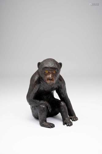 A JAPANESE BRONZE OKIMONO OF A MONKEY MEIJI OR LATER, 19TH O...