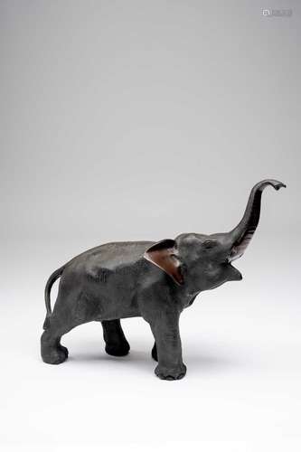 A JAPANESE BRONZE OKIMONO OF AN ELEPHANT MEIJI ERA, 19TH/20T...