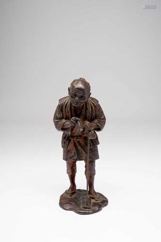 A JAPANESE BRONZE OKIMONO MEIJI ERA, 19TH/20TH CENTURY Depic...