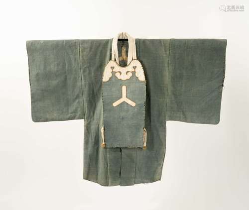 A JAPANESE FIREMAN\'S KAJI-HAORI (JACKET), MUNEATE (BREASTPL...