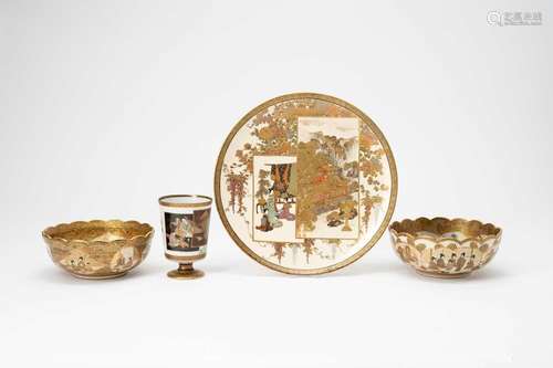 THREE JAPANESE SATSUMA PIECES MEIJI ERA, 19TH CENTURY The fi...