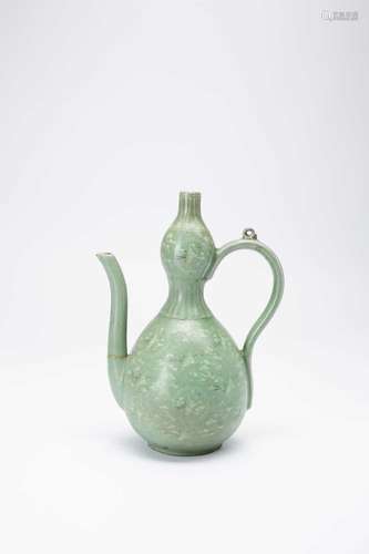 A TALL KOREAN SANGGAM SLIP-INLAID CELADON EWER PROBABLY 20TH...