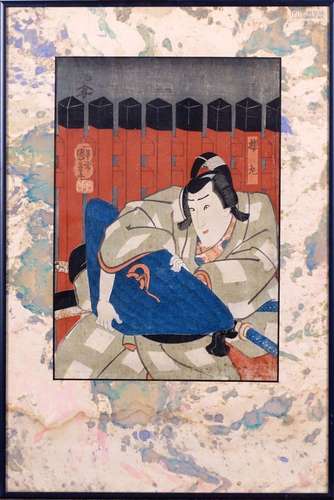 Utagawa Kuniyoshi (1978-1861).\nActeur de théâtre. E