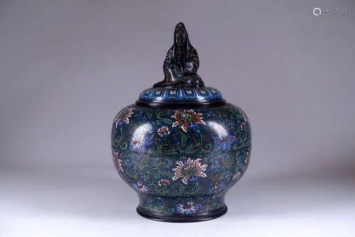 Japon. Période Meiji.\nGrand vase couvert sommé par