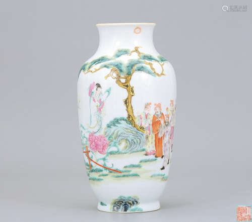 十九世紀 粉彩郭子儀祝壽燈籠瓶
