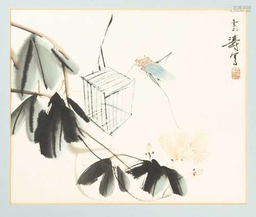 WANG XUETAO (1903-82)KINGFISHERS, GOLDFISH AND INSECTSFive C...