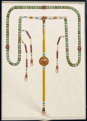 A CHINESE JADEITE CEREMONIAL COURT NECKLACE, CHAOZHUQING DYN...
