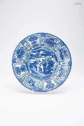 A CHINESE BLUE AND WHITE KRAAK PORCELAIN DISHWANLI 1573-1620...