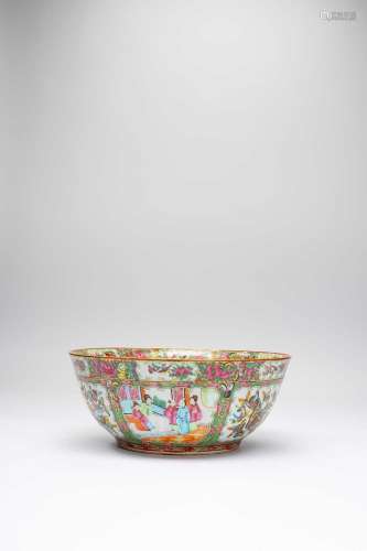 A CHINESE CANTON FAMILLE ROSE BOWL19TH CENTURYDecorated with...