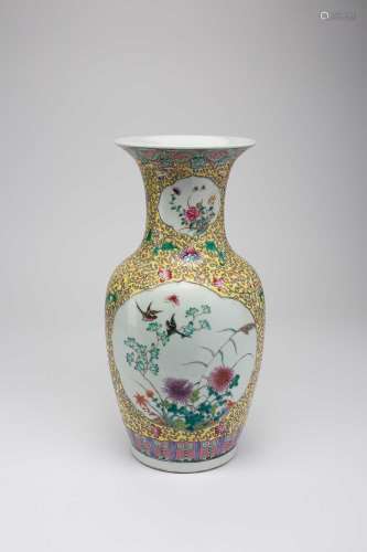 A CHINESE FAMILLE ROSE VASEREPUBLIC PERIODPainted with four ...