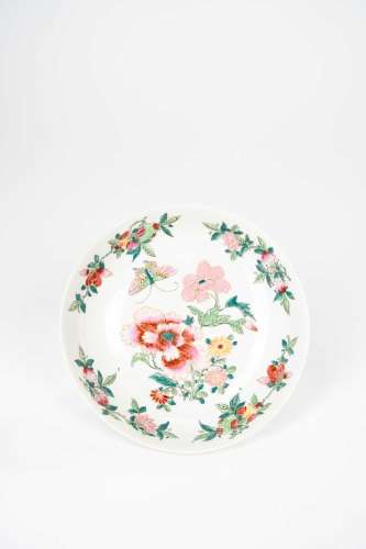 A CHINESE FAMILLE ROSE DISH REPUBLIC PERIODBrightly enamelle...