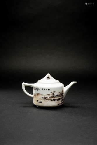 A CHINESE QIANJIANG STYLE TEAPOT AND COVERQING DYNASTY OR LA...