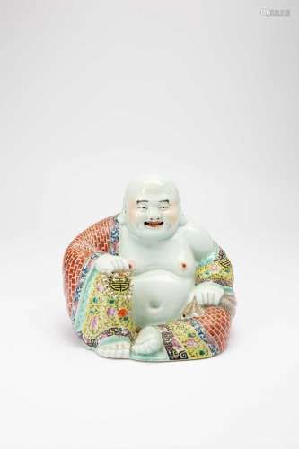 A CHINESE FAMILLE ROSE MODEL OF BUDAI HE-SHANG20TH CENTURYSi...