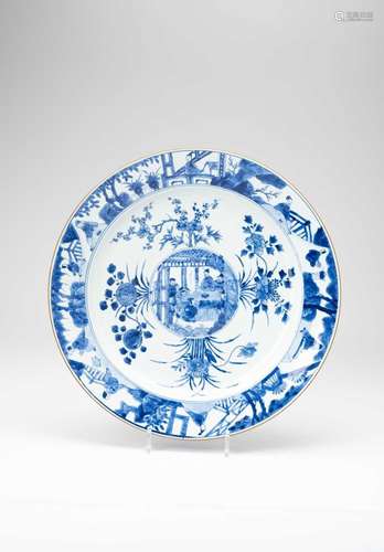 A LARGE CHINESE BLUE AND WHITE \'FOUR SEASONS\' DISHKANGXI 1...