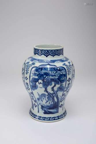 A CHINESE BLUE AND WHITE BALUSTER VASEKANGXI 1662-1722Painte...