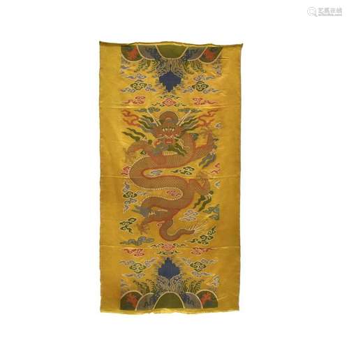 RED DRAGON YELLOW SILK TAPESTRY