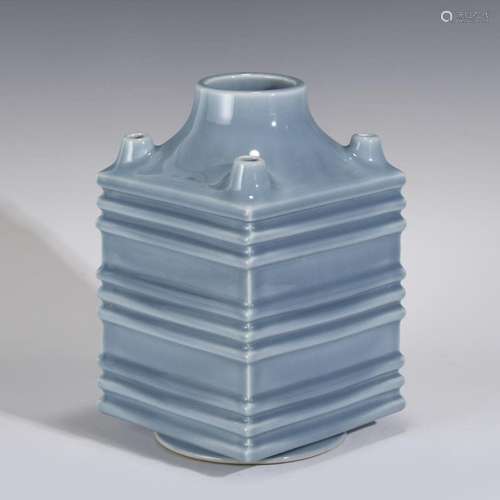 SKY BLUE GLAZED CONG VASE