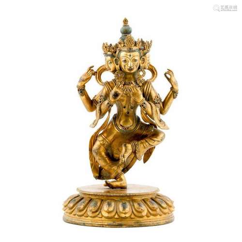 MING GILT BRONZE BODHISATTVAS BUDDHA DANCING SHIVA