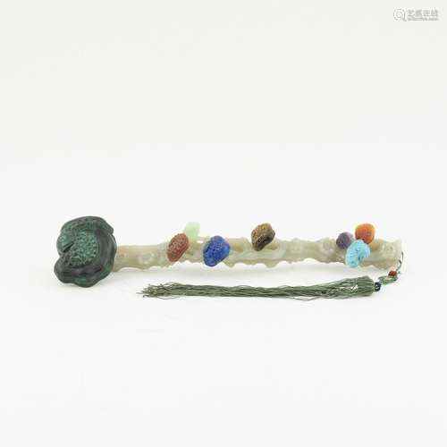 JADE & SEMI-PRECIOUS STONES RUYI SCEPTER