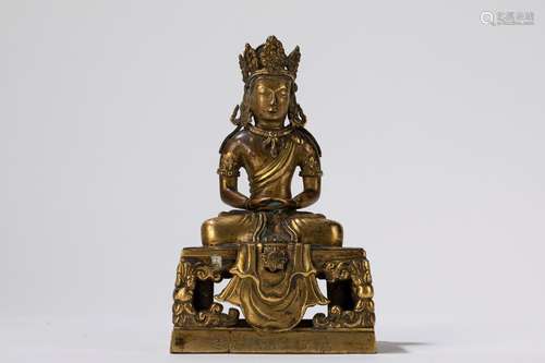 A gilt bronze Amitayus, dated 1770. China, 18th c.