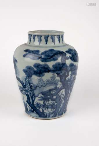 A blue and white vase. China, Kangxi period, 17th c.