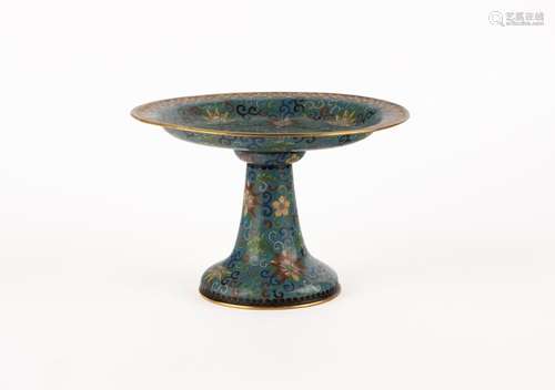 A cloisonné enamel stem dish. China, 19th c.