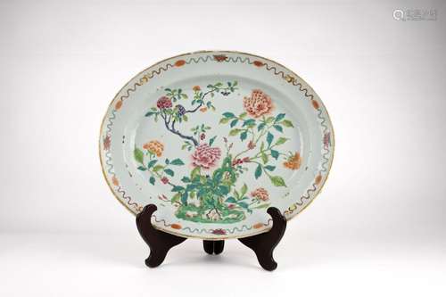 A large Famille Rose oval tray. China, 19th century