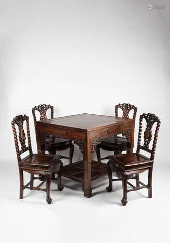 A hongmu Mahjong table. China, Republic Period (1912-1949)