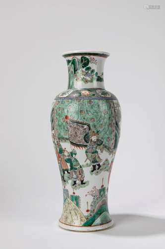 A Famille Verte baluster vase. China, late Qing dynasty