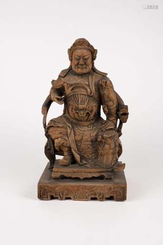 A carved wood Guandi. China, 19th c.