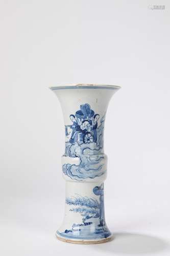 A blue and white "Hu" vase. China, Guangxu period ...