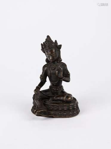 A bronze Green Tara. India, 18th/19th c.