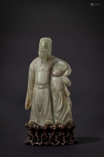 A jade carving of a wise man with his pupil. China, late 19t...