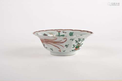 A Famille Verte lobed bowl. China, 19th c.