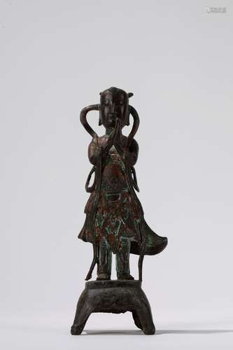 A bronze figure. China, Ming dynasty 16th/17th c.