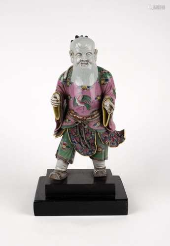 A seated Famille Rose figure with a long beard. China, 20th ...