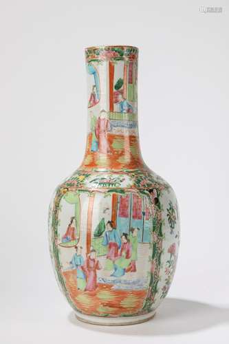 A Famille Rose porcelain Canton vase. China, late Qing dynas...